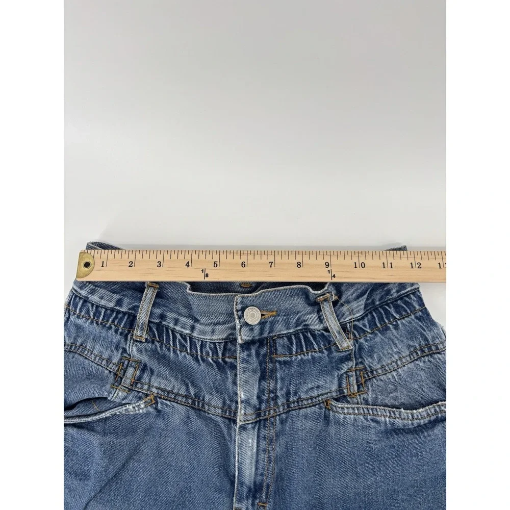 Vintage Jordache Stone Cuffed Baggy Denim Jean High Rise Shorts Sz 6 Y2K Momcore